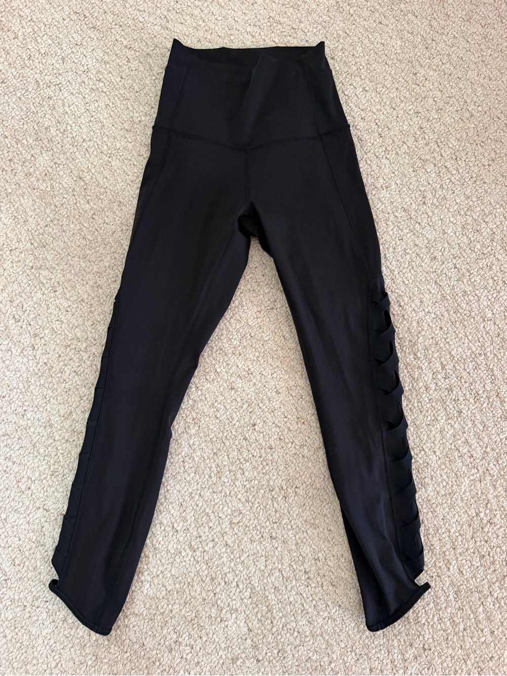 lululemon athletica Black High-Rise Leggings with Side Cutouts
